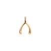 Gold mini wishbone pendant