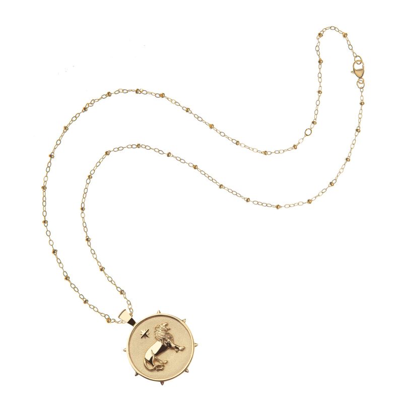 Gold Courage Coin on Satellite Beaded Chain