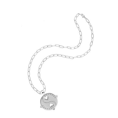 Silver Balance Coin on Drawn Link Chain