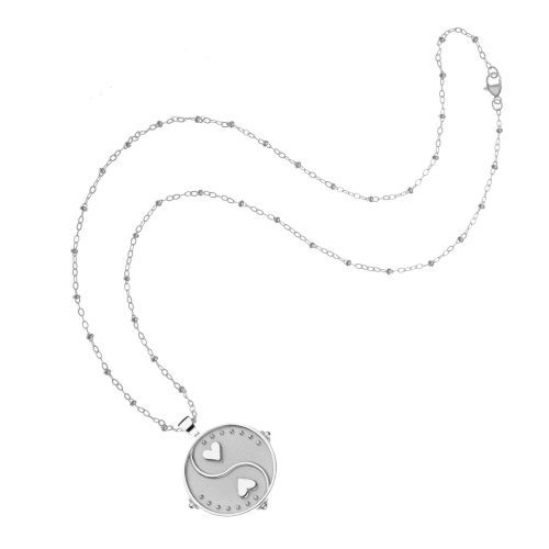 Silver Balance Coin on Satellite Beaded Chain