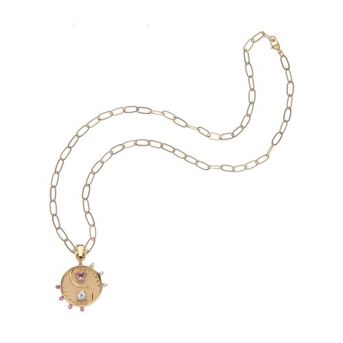 Balance Petite Embellished Coin on Drawn Link Chain