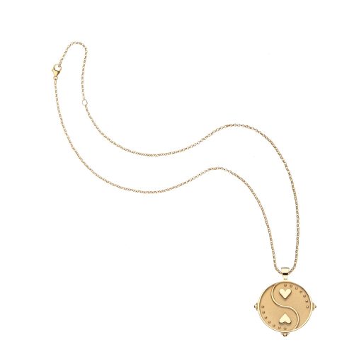 Gold Original Balance Coin Pendant on classic rolo chain