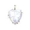 Heart pendant in mother of pearl with gold prongs