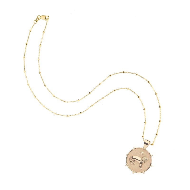 Courage Small Solid Gold on 14k Satellite Chain