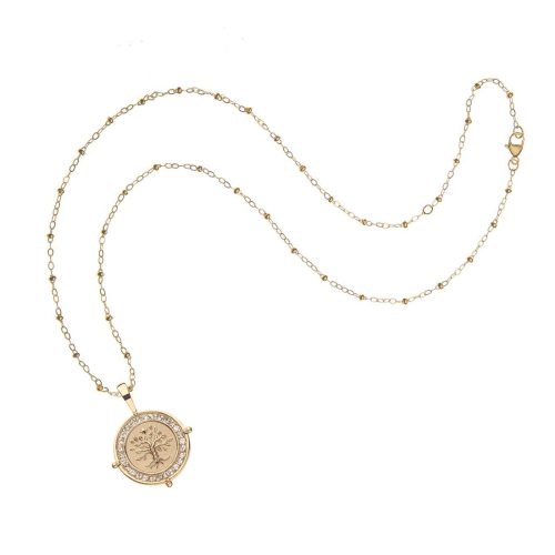 Gold Faith coin pendant on satellite chain