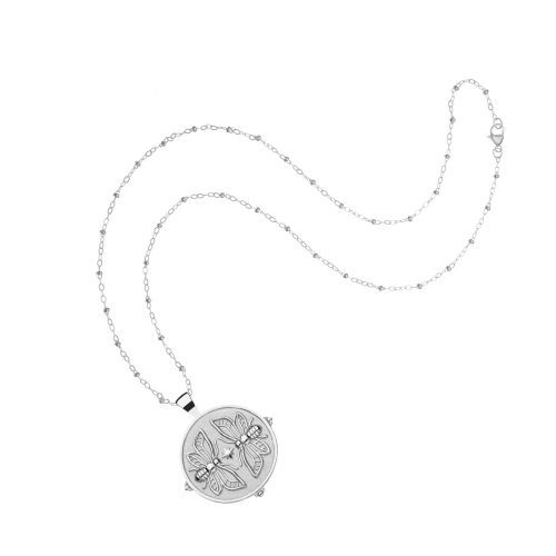 Silver Sisters Coin on Satellite Beaded Chain