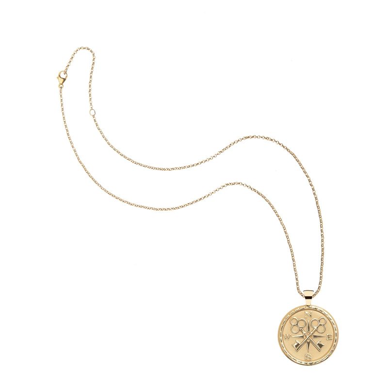 Gold Original Forever Coin Pendant on classic rolo chain