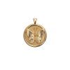 Gold Small Coin Pendant with Butterfly Illustration