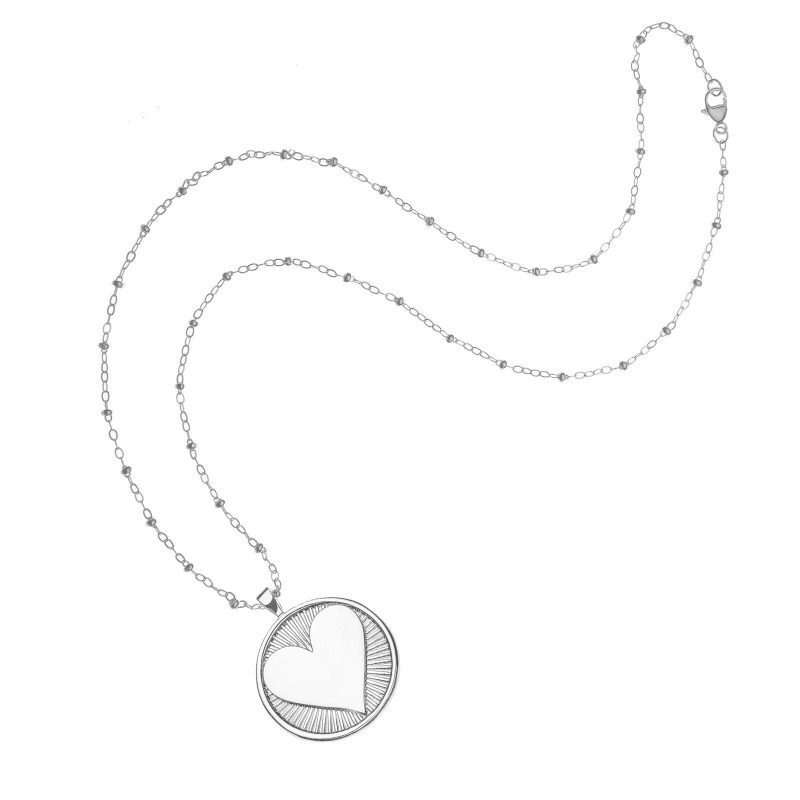 Silver heart coin on satellite chain