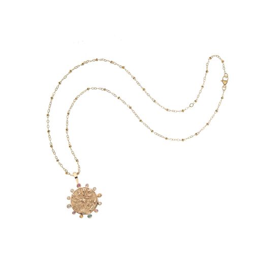 Gold hope petite embellished coin on the satellite chain