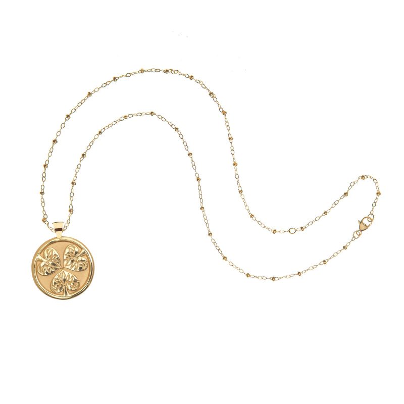 Gold Coin on Satellite Beaded Chain