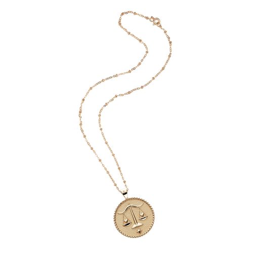 Gold original  Libra pendant on satellite chain