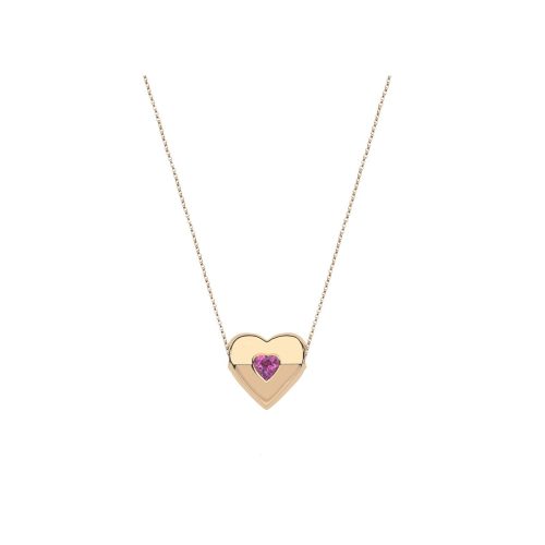 Gold heart pendant on adjustable delicate chain