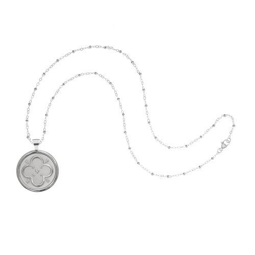 Silver Love Coin on Satellite Beaded Chain