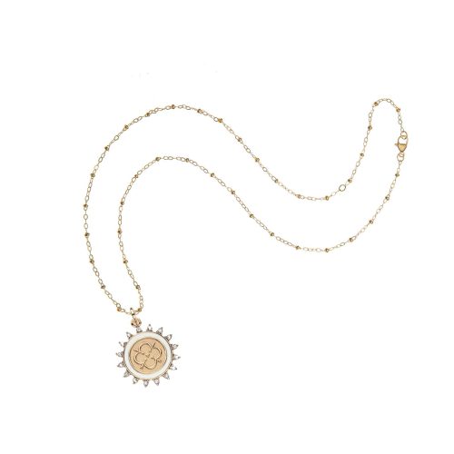 Love petite embellished coin on satellite chain