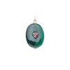 Malachite stone pendant with pink tourmaline heart in the center