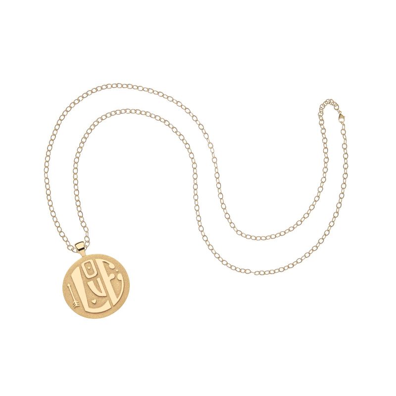 Gold coin pendant on mini twist chain