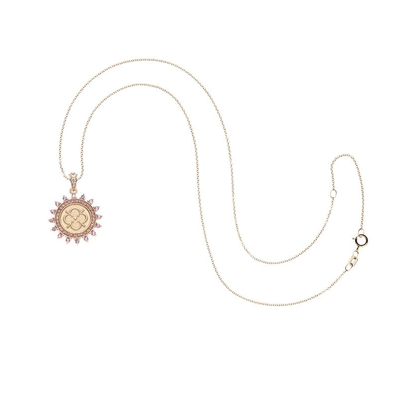 Love Petite Embellished Coin in 14k on 10k Adjustable Chain