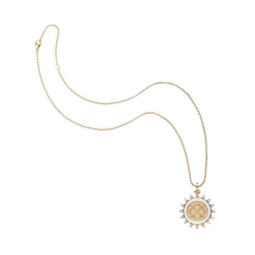 Love petite embellished coin on classic rolo chain