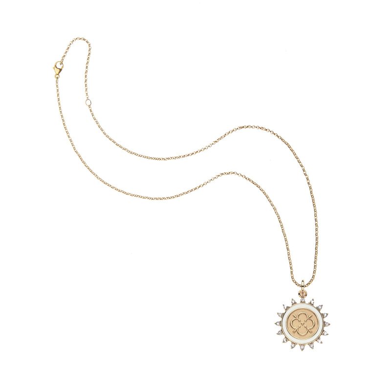 Love petite embellished coin on classic rolo chain