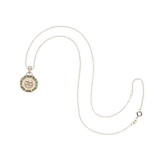 Gold lucky petite embellished on 14 karat adjustable chain