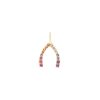 Gold mini wishbone with a rainbow of stones