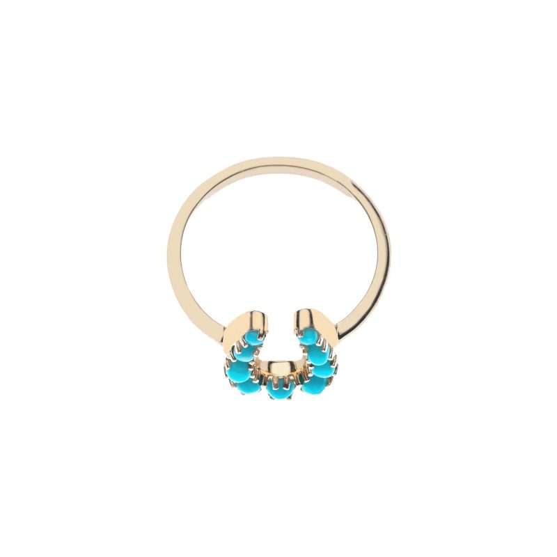 Lucky Baby Horseshoe Ring in Turquoise Top