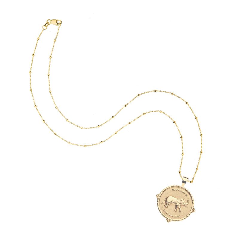 Lucky Bonne Chance Solid Gold on 14k Satellite Chain