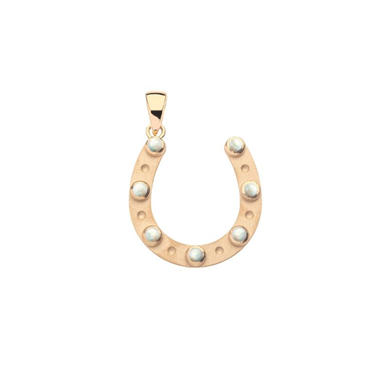 Lucky Count Your Wishes Horseshoe 14k in Opal