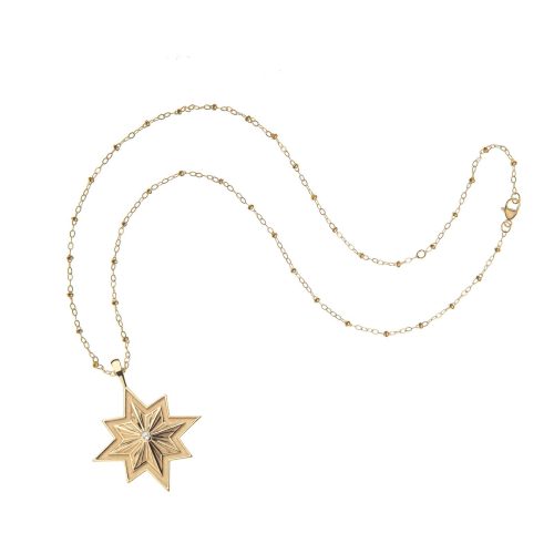 Lucky star pendant on satellite chain