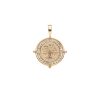 Gold Coin Featuring Tree of Life and Star Above Tree with white topaz border