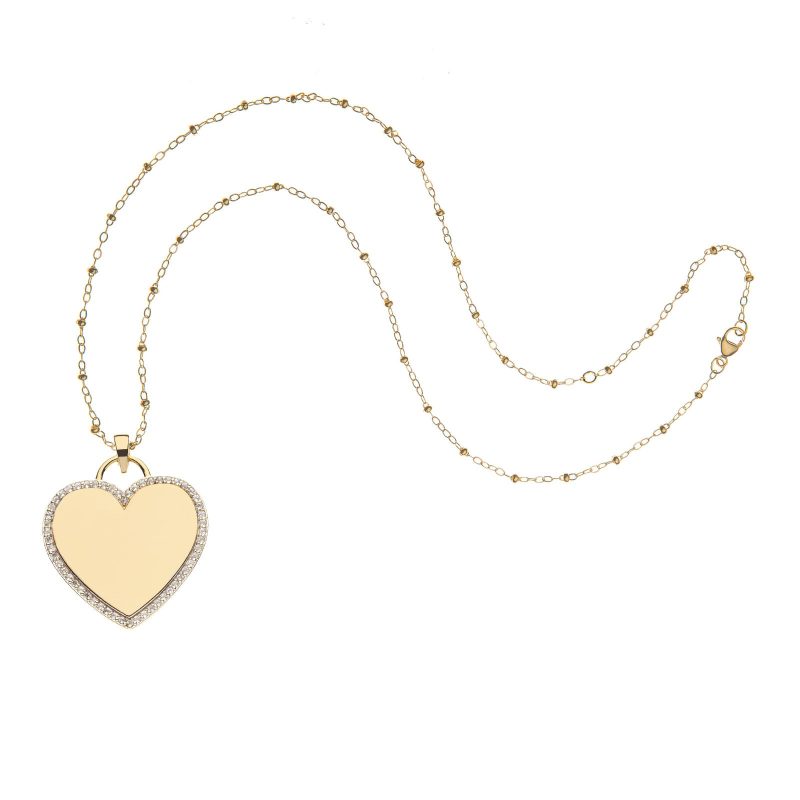 Gold heart pendant on satellite chain