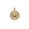 Gold small Cancer coin pendant features a crab with a star