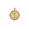 Gold small Gemini coin pendant featuring twin stars