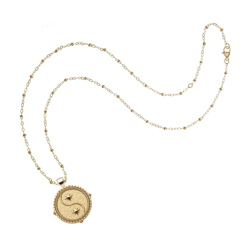 Gold small Gemini coin pendant on satellite chain