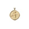 Gold small Sagittarius coin pendant featuring a bow and arrow and star