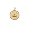 Gold small Taurus coin pendant with bull horns and star details