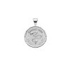 Silver Small Coin Pendant with Snake and French Gardez Bien (translation Guard Well)