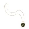 Green enamel protect coin on classic rolo chain