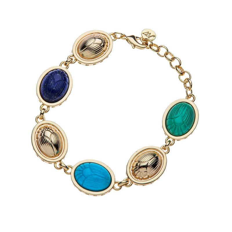 Protect Stone Scarab Link Bracelet