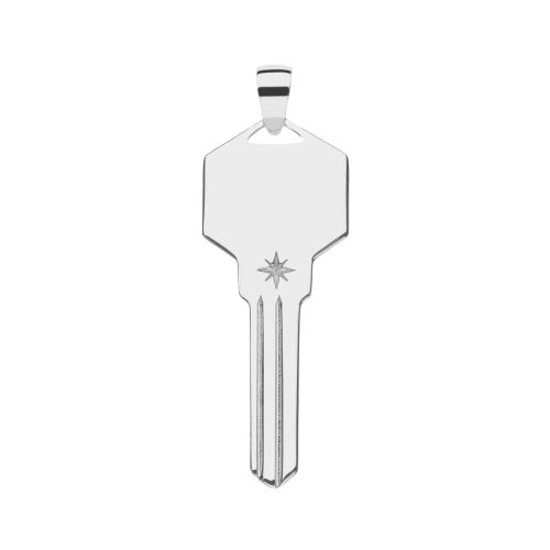 SilverForeverEngravableKeyPendantFront