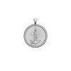 Silver Small Coin Pendant with Anchor, rope, and hidden starfish illustrations