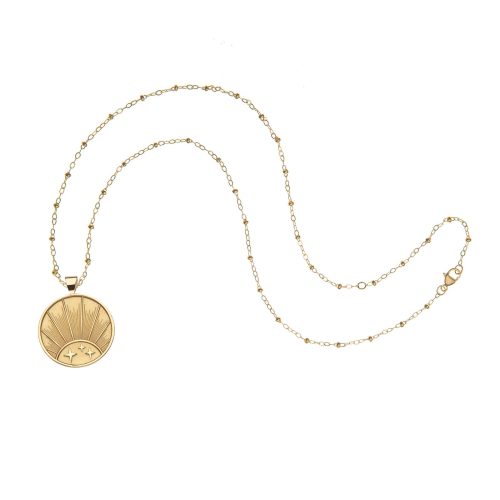 Gold Strong Coin on Satellite Beaded Chain