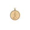 Gold Coin Pendant with Anchor, rope, and hidden starfish illustrations