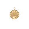 Gold Small Coin Pendant with three stars and a Rising Sun Illustration