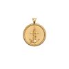 Gold Small Coin Pendant with Anchor, rope, and hidden starfish illustrations