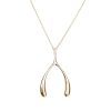 Gold wishbone pendant