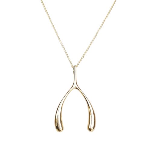 Gold wishbone pendant